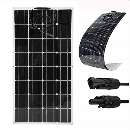 SWEEPID 100W 18V 12V Solarmodul Solarpanel Monokristallin Solarzelle Photovoltaik Solarladegerät Solaranlage Flexibel für Woh