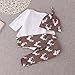 Newborn Baby Boys Funny Bodysuits with Leggings and Hat 3pcs outfit Clothes (0-3M, Brown)