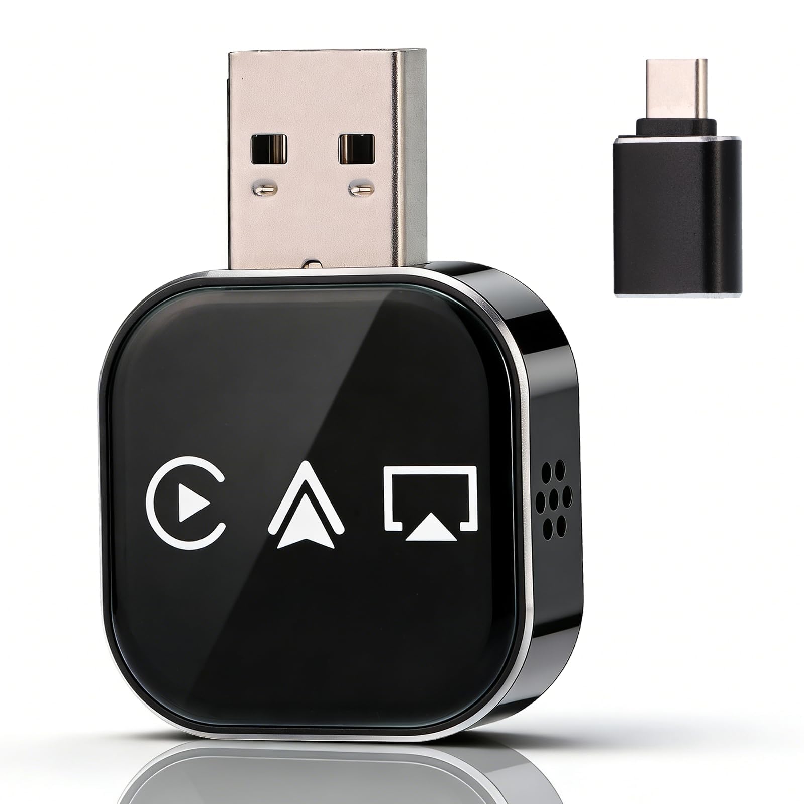 Photo 1 of 2026 Upgrade 3 in 1 Screen Mirror Adapter - Mirror Phone to Car Screen, CarPlay for iPhone/Android, Auto Connect Dual 2.4/5GHz WiFi & 5.0 (1PCS)