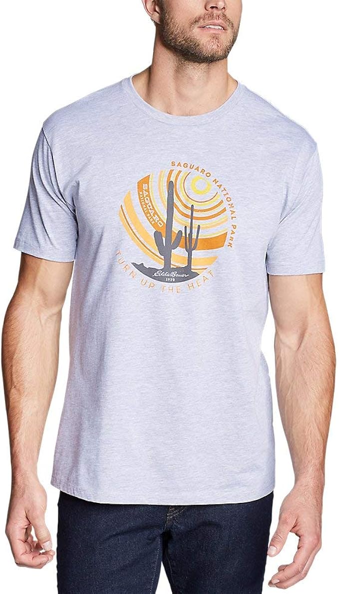 Eddie Bauer Men's Graphic TShirt Saguaro, Lt HTR Gray Regular XXL