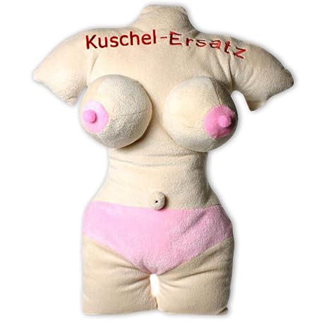 Close Up Sexy Frau Kuschel-Ersatz Kissen/Plüschkissen hautfarben, Bestickt ca. 45cm hoch