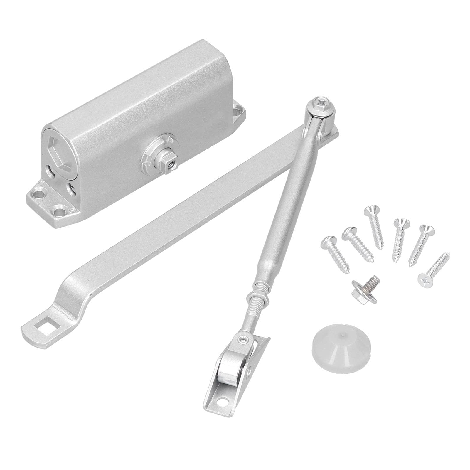 Adjustable Door Closer 180‑Degree Spring Hydraulic Buffer Automatic Door Closing Hinge for Metal/Wood Doors