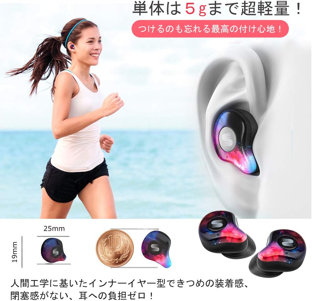 【中華ワイヤレスイヤホン】Bluetooth イヤホン Hi-Fi 高音質 EDR搭載 3Dステレオ サウンド 音量調整 完全 ワイヤレス イヤホン