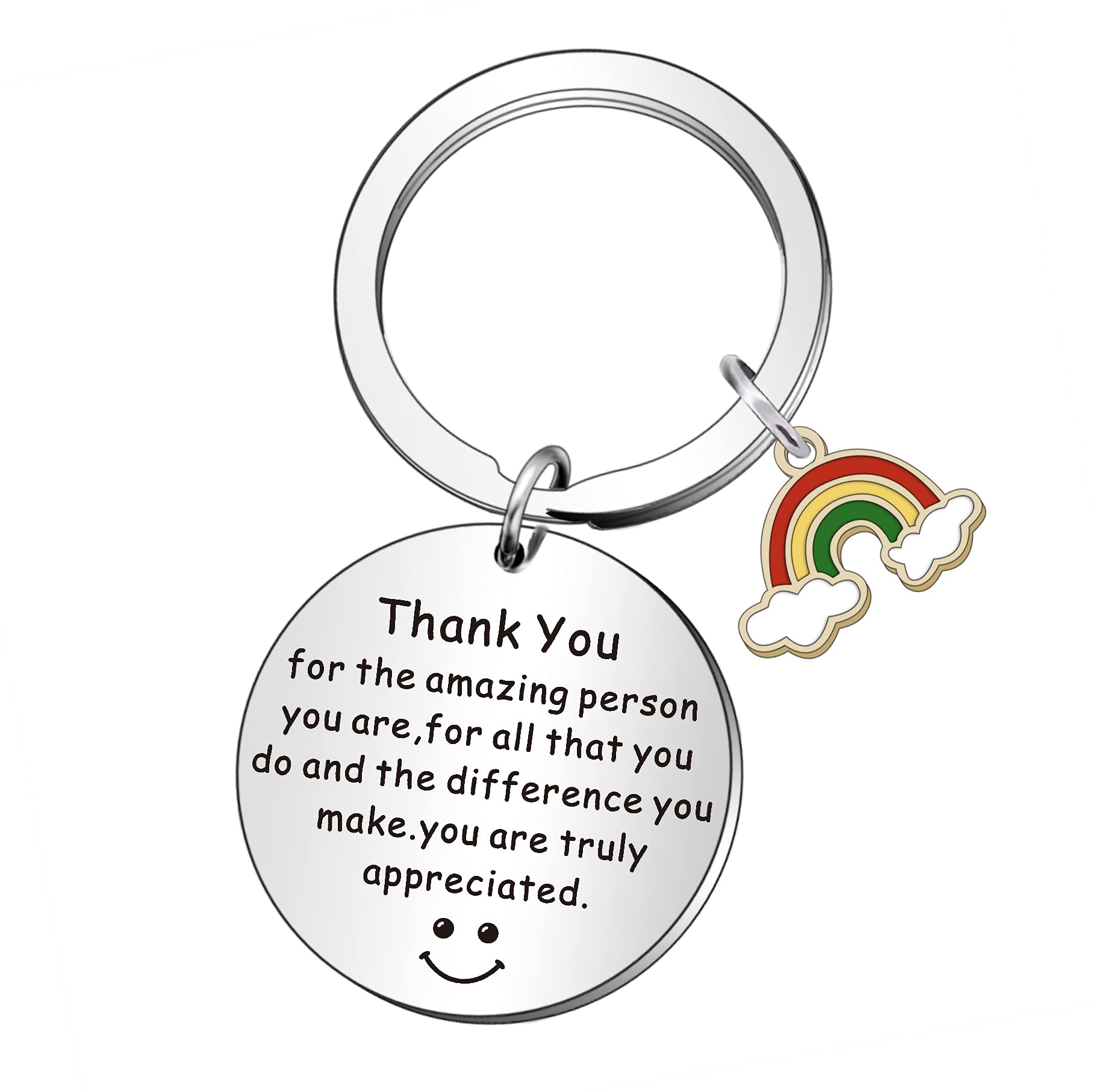 QMVMV Leaving Gifts for Colleagues Thank You Colleague Rainbow Keyring for Women Men Best Friends Birthday Thanksgiving Christmas Gifts