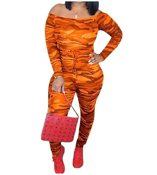 orange camo playsuit