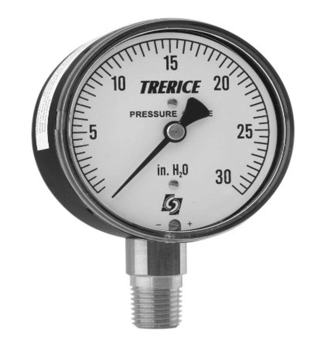 Trerice 760B2502LT670 Low Pressure Gauge, 2.5" dial, 0/60 in. H2O, 1/4