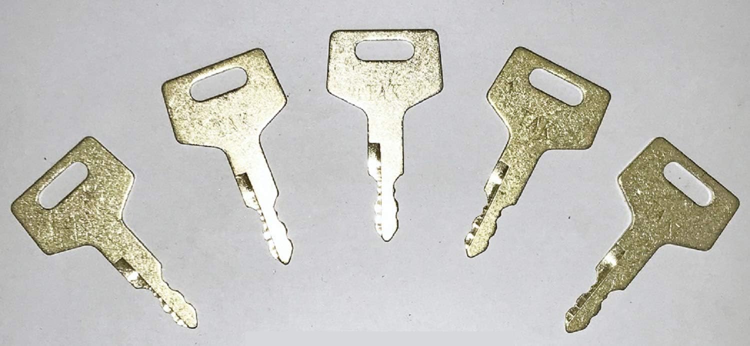 Keyman 5 Takeuchi Heavy Construction Excavator Equipment Replacement Ignition Keys Made to fit Gehl Hitachi Mustang New Holland Takeuchi Part #H806 Better Quality