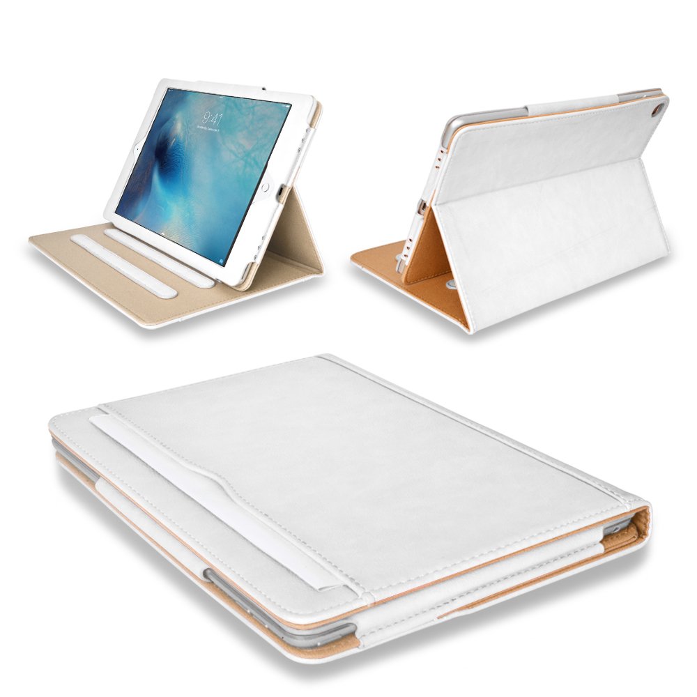MOFRED® White & Tan Apple iPad Pro 7th Gen 12.9" (Launched 2015) Leather Case