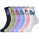 ZXTSWDTS Womens Crew Socks, Cotton Casual Boot Socks for Women 5/6 Pairs, Size 5-10
