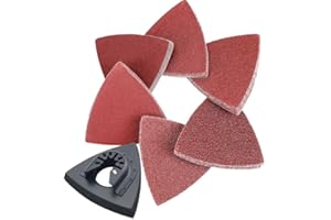 HEMUNC Triangle Oscillating Multi Tool Sanding Pads, 151Pcs 3-1/8 Inch Hook and Loop Oscillating Tool Sandpaper