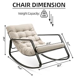 WQSLHX Outdoor Patio Rocking Chairs Set of