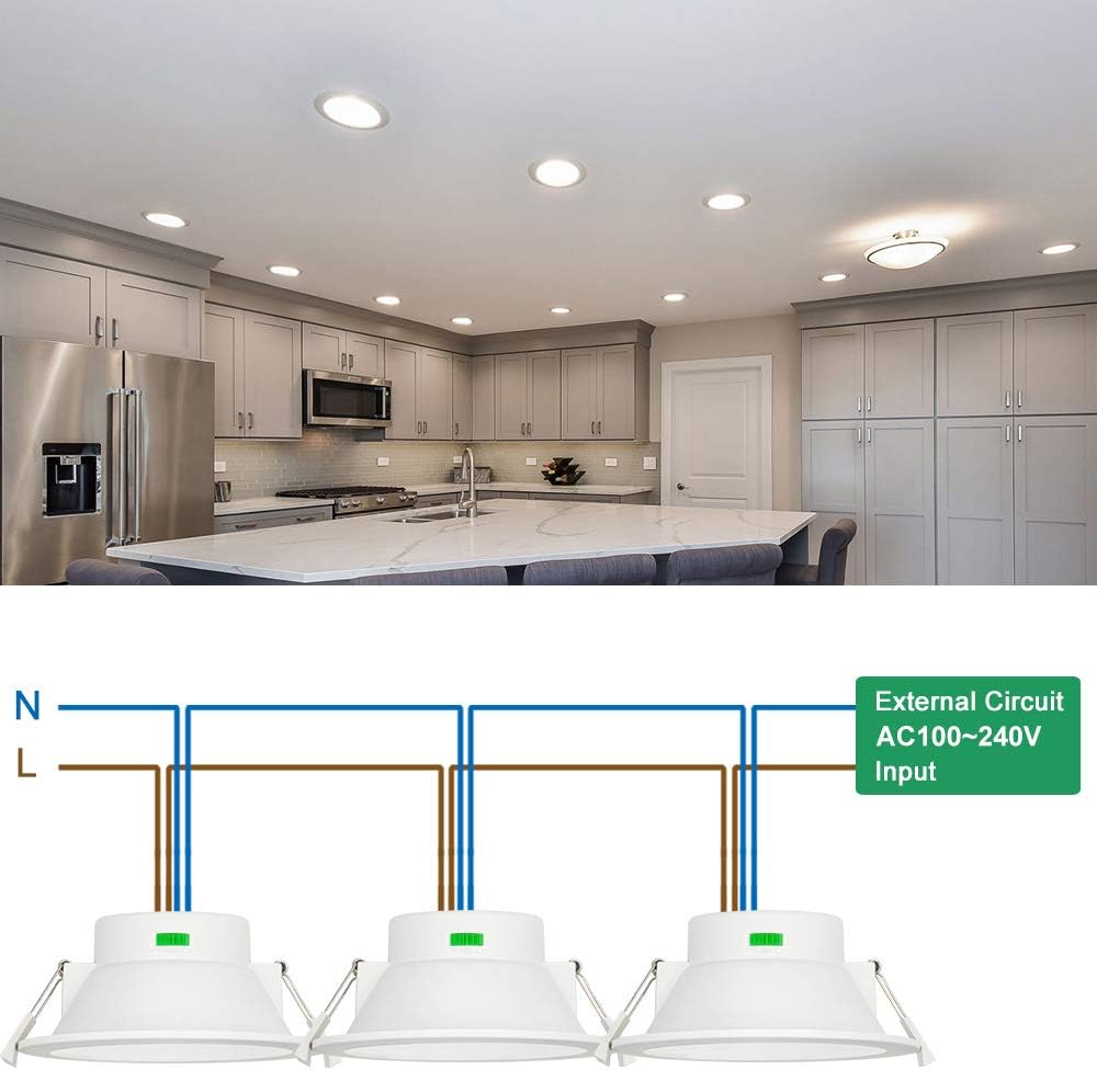 12W Large Recessed LED Downlights Bathroom LED Recessed Ceiling Lights