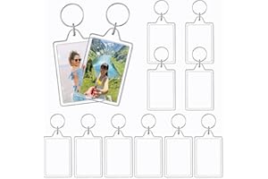 REDANHA 10PCS Acrylic Photo Frame Keychain Holder Photo Insert Blank Keyring Clear Picture Keychain for DIY Craft Photo Display Supplies(2 x 3 In)