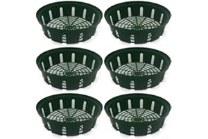 6 Pack Plant Bulb Baskets for Flower Bulbs, Plastic Garden Planters with Perforated Design, Round Flower Baskets for Outdoor 