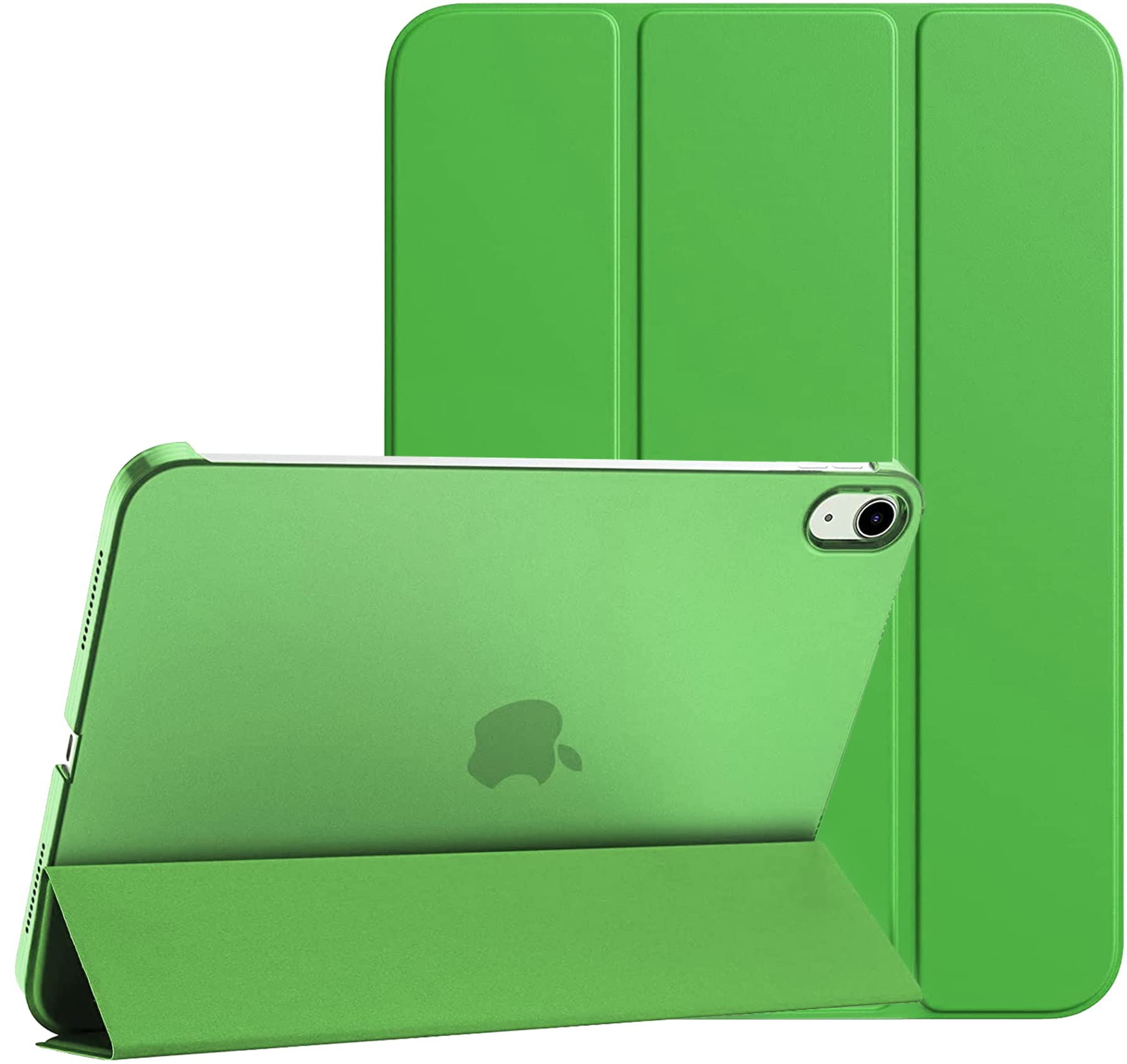 KONDUWANA 10.9 Inch iPad 10th Generation Case 2022 | Slim & Lightweight Smart Case with Premium PU Leather and Frosted PC Back Shell (Green)