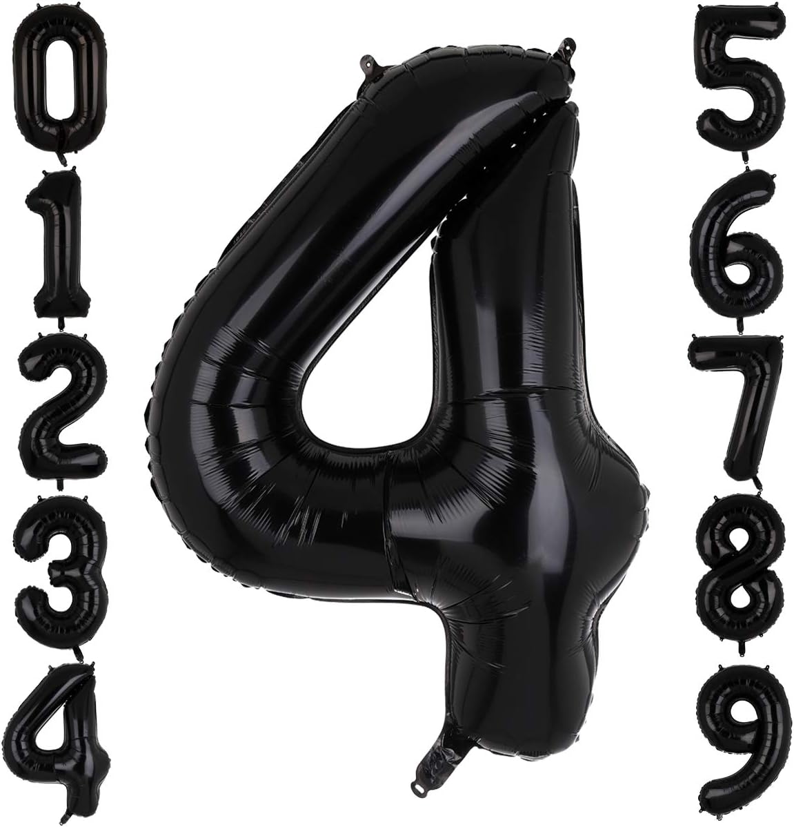 40 Inch Big Foil Number 4 Balloons Black Mylar Large Helium Balloon Birthdays Party Decorations Supplies