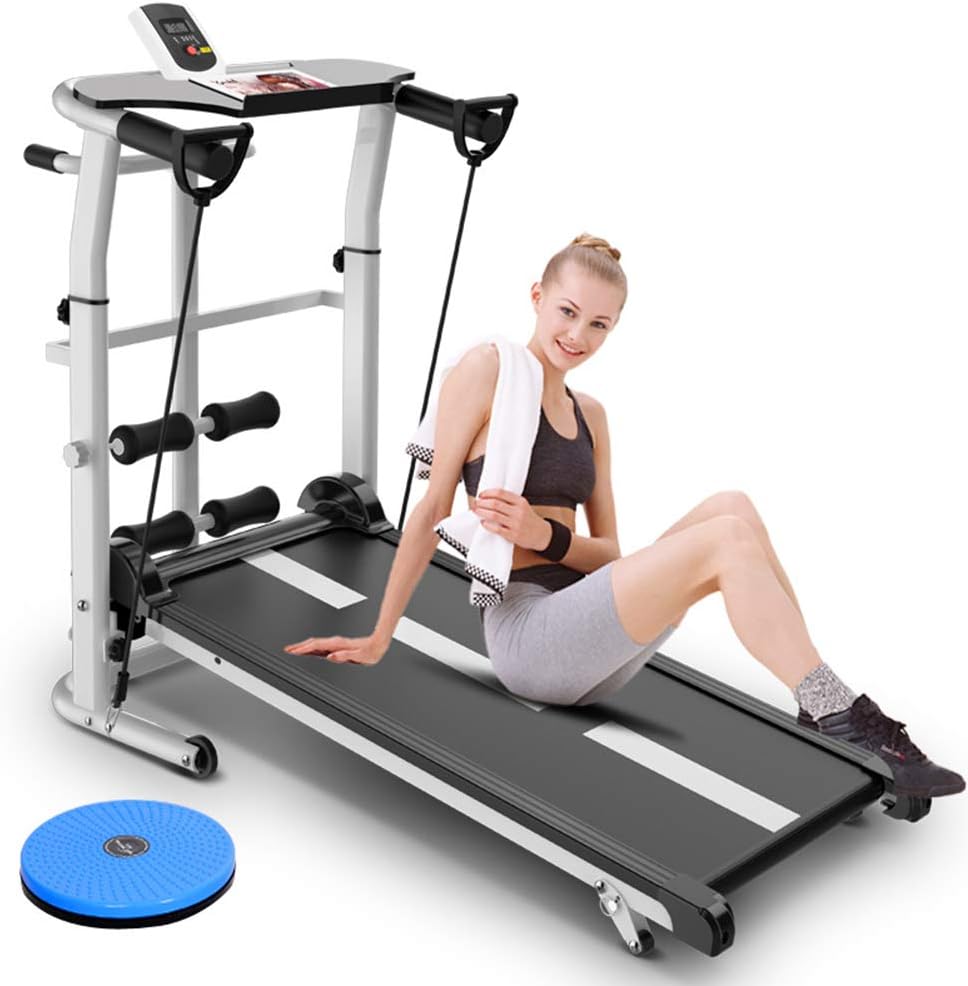 Lhlbgdz Mini Folding Treadmill Mute Fitness Equipment Wide Run Belt Treadmill 3 In 1 Twisting Waist Machine 150kg Bearing