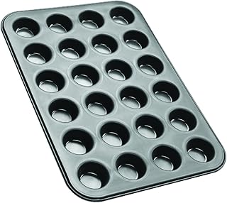 Zenker Mini-Muffinform 24er Backblech (Ø 4,5 cm), für saftige mini Muffins & Cupcakes, Muffinblech, flach & antihaft-beschichtet, Maße: 38,5 x 26,5 x 2 cm