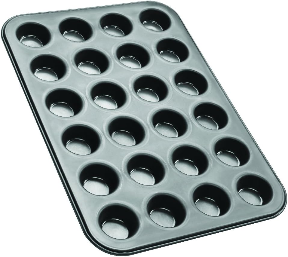 Zenker Mini-Muffinform 24er Backblech (Ø 4,5 cm), für saftige mini Muffins & Cupcakes, Muffinblech, flach & antihaft-beschichtet, Maße: 38,5 x 26,5 x 2 cm