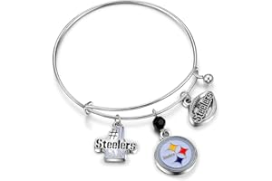 Match-Up Promotions NFL unisex-adult Three Charm Logo Bangle Bracelet
