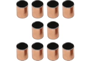 Bettomshin 10Pcs Sleeve Bearing, 15mm Bore 17mm OD 20mm Length, Plain Bearings Wrapped Oilless Bushings for Sliding Parts of Machinery, Printing Presses, Textile Machines