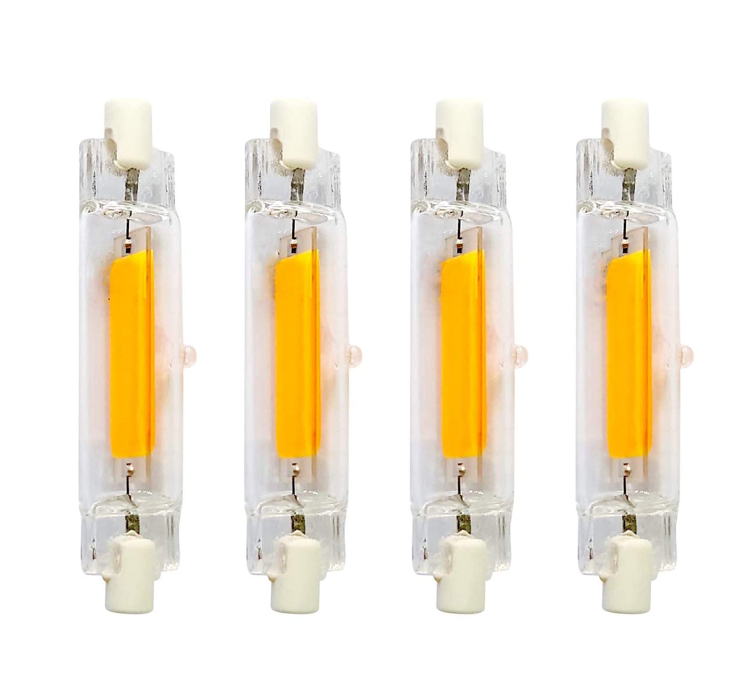 Photo 1 of Qixivcom 4 Packs 78mm 10W R7S LED Bulbs LED COB Light 100W Halogen Equivalent J Type T3 120V R7S Base Dimmable Warm White 3000K Double Ended R7S LED J78 Flood Light Landscape Lights Lamp Work Lighting