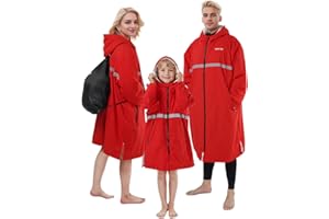 Owntop Swim Parka Adult Kids | Waterproof & Quick-dry | 2-Way Zipper | Oversized Hooded Changing Robe for Beach Pool