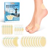 Gel Blister Bandages for Feet - 24ct Blister Pads for Sports &amp; Travel | Blister Cushions for Feet, Toe &amp; Heel -Water Resistant Hydrocolloid Blister Bandages for Prevention (Variety Pack)