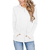 FEEKEKE Women's Long Sleeve Hoodies Tops Lightweight Hooded Sweatshirts Pullover Casual Tunic Shirts with Pocket