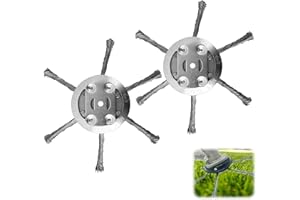 WARMOW 2PCS Steel Wire Grass Trimmer Head, 2025 New String Trimmer Replacement Head, Universal Brush Cutter Steel Head for Lawn Mower Edging, 6 Inch Steel Wire Weed Brush Cutter Trimmer Head (6 Blades)
