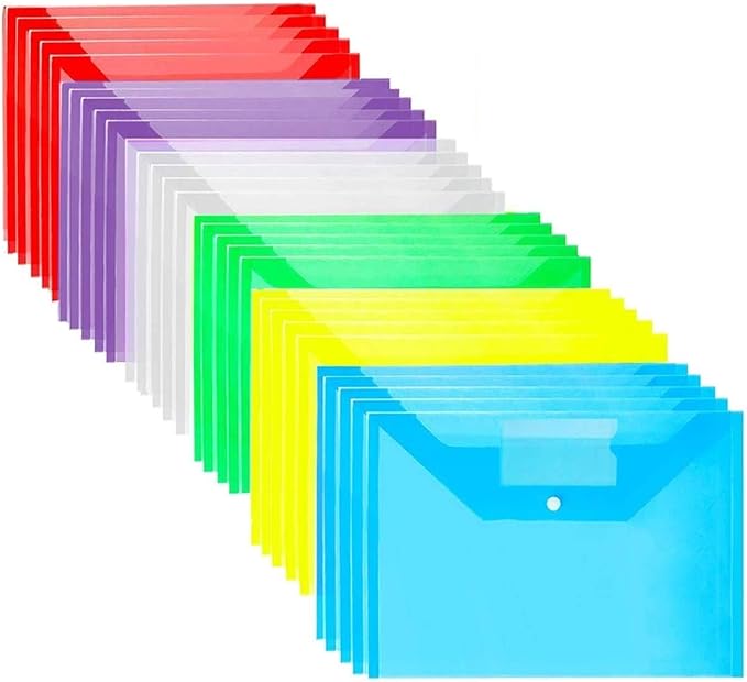 Plastic Wallets 30 Pack A4 Folders Wallets Plastic Document Files