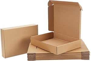 Pemtow 11x8x2 Shipping Boxes Set of 20, Brown Corrugated Cardboard Literature Mailer Box for Packaging, Mailing, Business