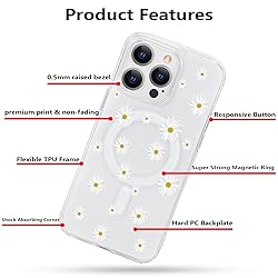 Tcaraersing Magnetic Clear Flower Case for iPhone