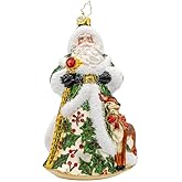 Christopher Radko Hand-Crafted European Glass Christmas Tree Decorative Ornament, Deerly Beloved Santa