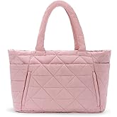Emprier Puffy Tote Bag for Women, Lightweight Large Quilted Shoulder Bags with Compartments for Travel, Work, Gym