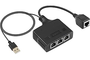 SinLoon Gigabit RJ45 Network Splitter Adapter, 1 to 3 Ethernet Splitter 1000Mbps High Speed LAN Network Splitter,4 Devices Sh