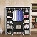 Blissun Portable Clothes Closet Wardrobe Storage Organizer with Nonwoven Fabric 59’’ (Black