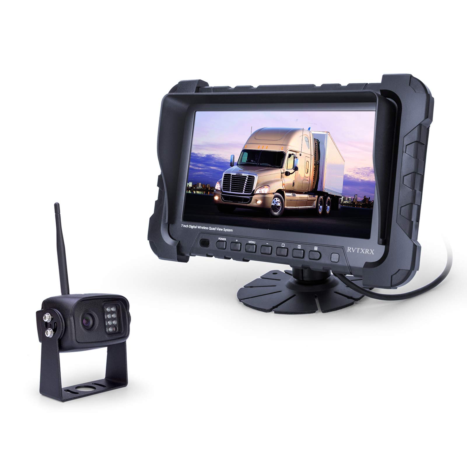 Photo 1 of Digital Wireless Backup Camera System, 720P Reverse Camera Wireless with Infrared Night Vision and Wide Viewing Angles, 7 inch Wireless Monitor Split Screen for Trailer, RVs, Camper, 5th Wheel, etc