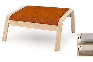 Vepping Lude Multi Colored Armchair Replacement Cover, Fits IKEA Poäng Armchair, Cushion not Included (Footstool Design 1, Polyester - Orange)