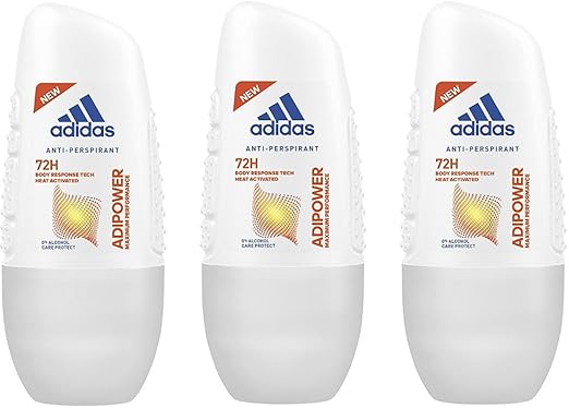 adidas adipower Deodorant Roll-On für Damen, 3er Pack (3 x 50 ml)