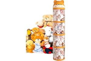 Plush Organizer | Stuffed Animals Storage Organizer Tower - Large Capacity Clear Container with Wheels, Stuffy Holder Cute Ro