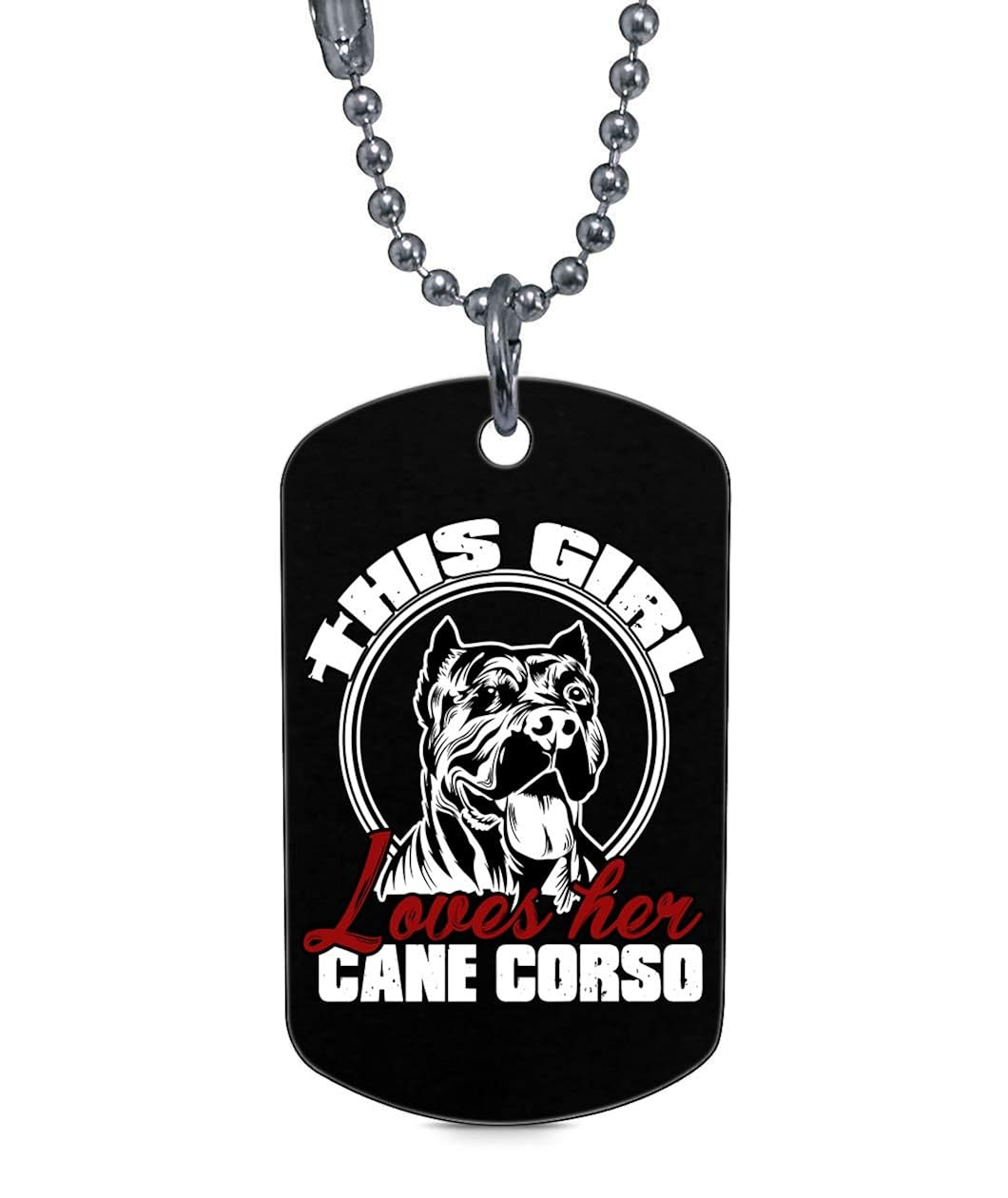 Amazoncom Caroneck This Girl Loves Her Cane Corso Dog Tag