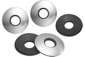 uxcell 50Pcs 3/8" x 1" Sealing Washers, 304 Stainless Steel EPDM Bonded Neoprene Rubber Washers for Screws Bolts, Silver&Black