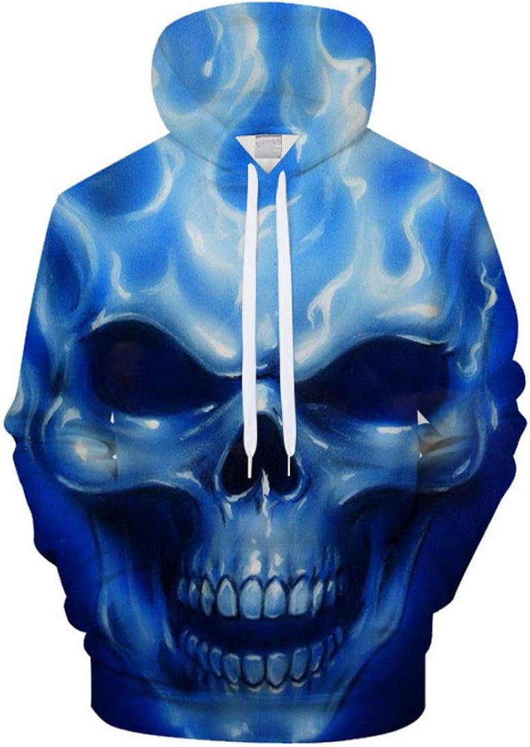 blue skull hoodie