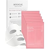 BOCACUE Bio-Collagen Hydrogel Sheet Mask, Overnight Face Mask for Radiant, Glowing Skin, Deep Hydrating & Firming, Pore Minimizing, Boosts Elasticity, Korean Skin Care, 35g x 5ea
