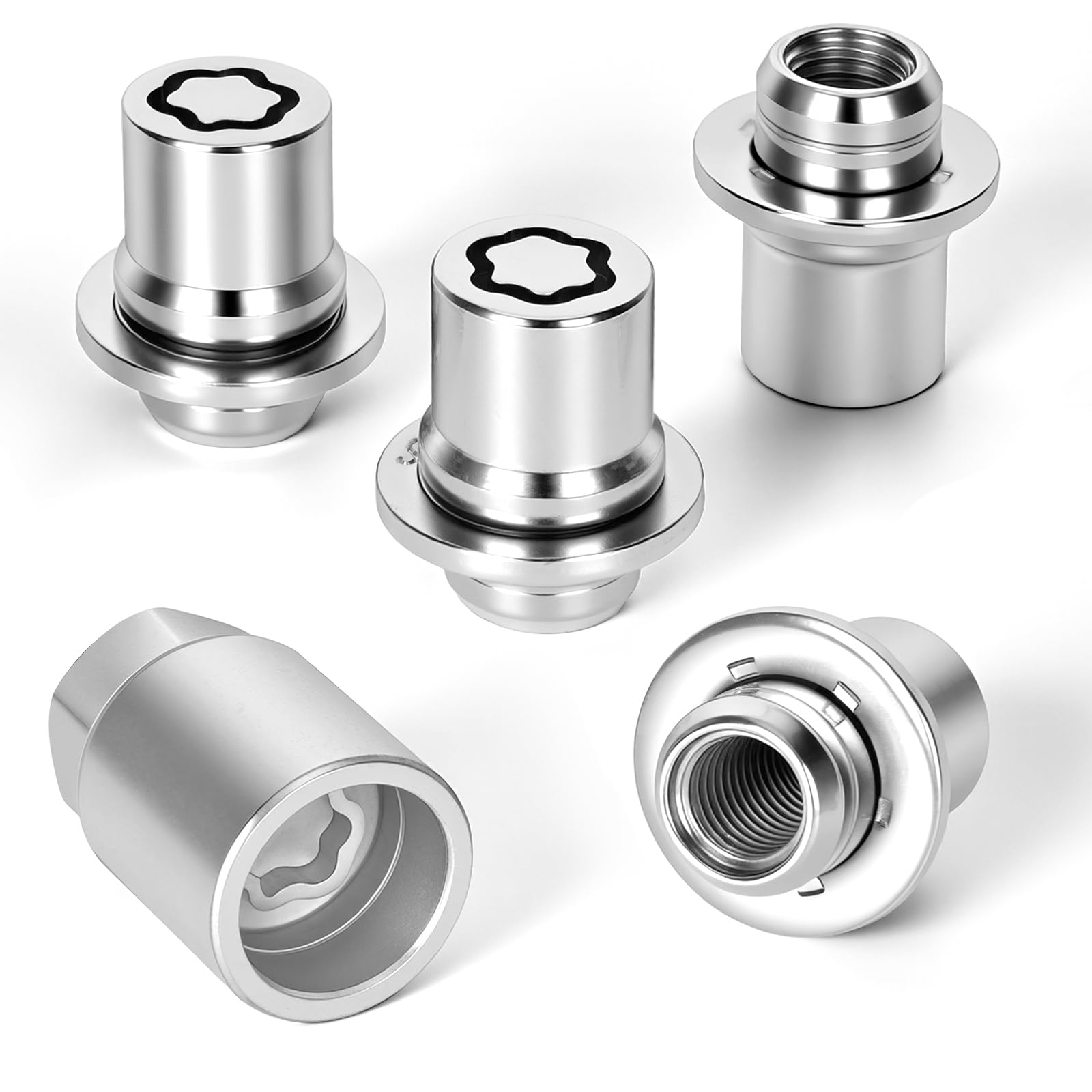 Photo 1 of Wheel Lock Lug Nut Set, Anti-Theft Locking Lug Nuts M12x1.5, 00276-00900 Car Lug Nuts Chrome Wheel Lock Compatible with Toyota Camry Lexus