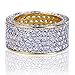 JINAO 18K Gold 11mm Eternity Wedding Engagement Band MICROPAVE CZ Iced Out Mens Ring