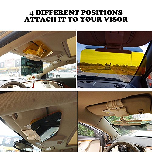 niceeshop Car Sun Visor Extension, 2018 Version 2 in 1 HD Day and Night Car Windshield Visor Eye Protector with Anti-UV/Anti-Dazzle/Anti-Glare Windshield Extender