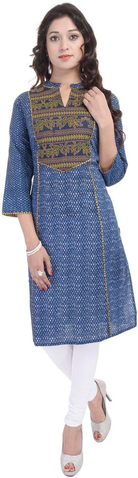 Vihaan Impex Indian Womens Casual wear Party wear Top Tunic Blue Kurti