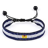 El Salvador Flag Bracelet, Adjustable, Boho Style Rope Bracelet for Women, Men, Thread String